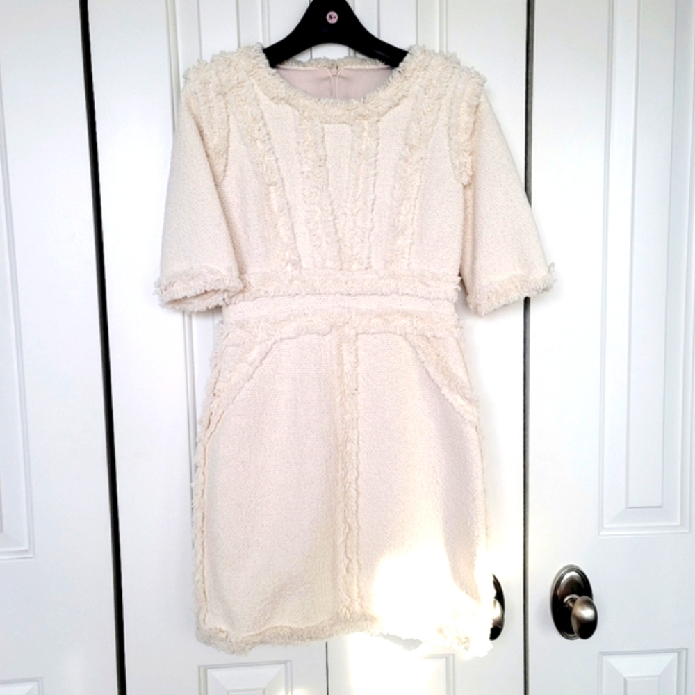 Cream Tweed Dress XS - Picture 3 of 15